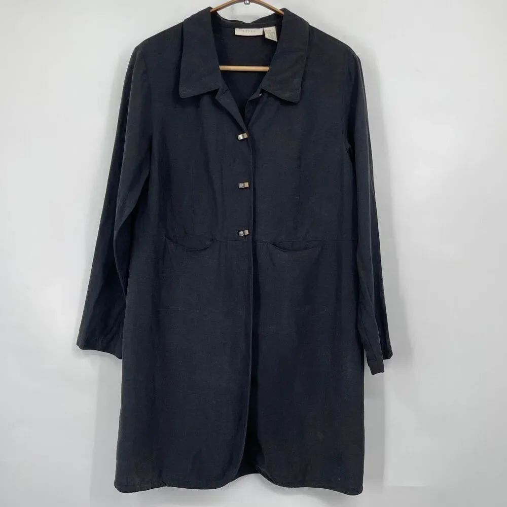 J. Jill Vintage Linen Blend 3 Button Split Jacket SZ XS